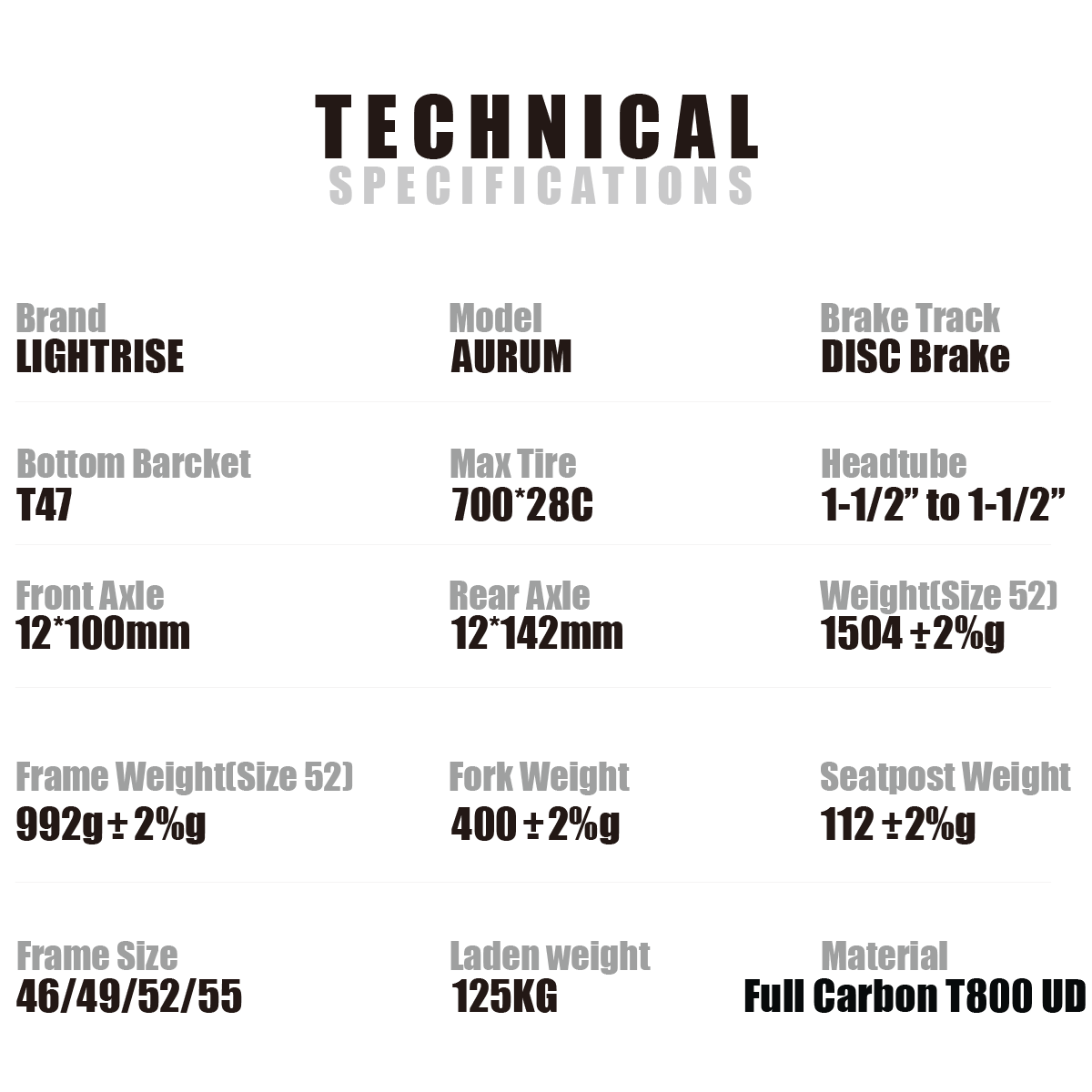 LIGHTRISE Integrated Molding Ultra Light Carbon Electroplated Ultra-iridiscent Painting Road Bike Frame Disc Brake 700C T47