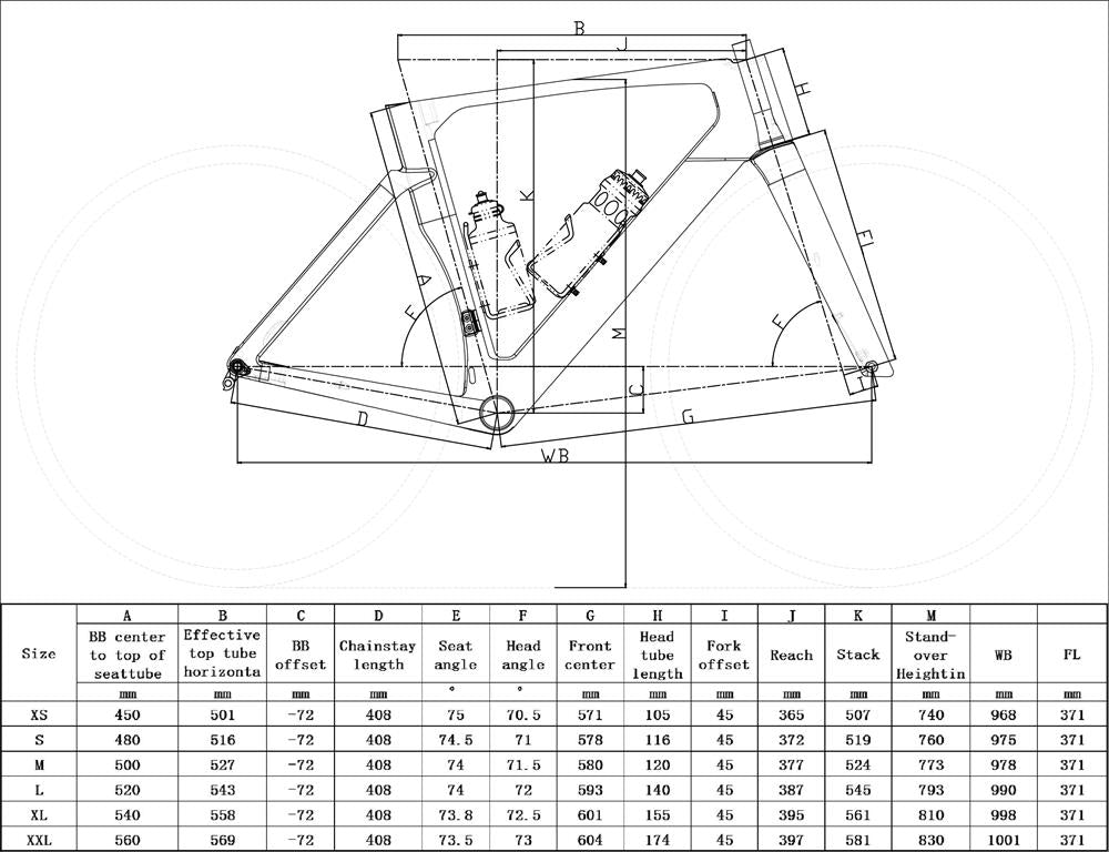 SA-HQR65 Carbon Road Bike Frameset